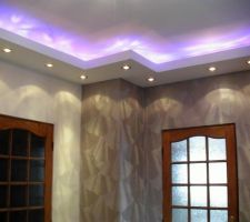 Vue partiel du plafond termin&eacute; et des portes