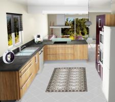 Simulation tapis de carrelage avec pose diagonale