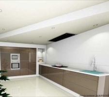 Implantation Buron coloris Gris basalte brillant  Silestone blanco zeus(implantation type suivant notre demande)