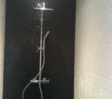 La colonne de douche de la salle d'eau du haut