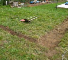 Sept 2014 : Dalle béton pour abri de jardin - décaissement