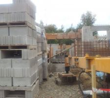 Coffrage du linteau au-dessus des portes de garage