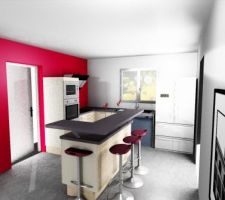 Vue réaliste de la cuisine