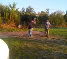 Installation des cordes pour le traçage