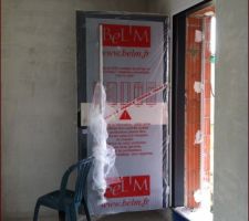 Porte d'entr&eacute;e bel'm Oxyg&egrave;ne 100   tierce 40 en verre d&eacute;poli