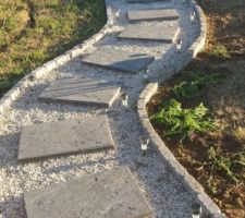 Chemin parking vers la terrasse