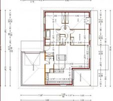 VUE plan(en gris mobilier cuisine   repas séjour)