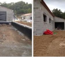 Un petit montage avant /après (coter droite de la maison , futur allée)