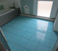 Carrelage salle de bain en cours