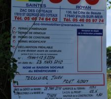 Enfin l'affiche du permis de contruire...&ccedil;a fait bizzare!