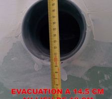 Evacuation du WC à 14,5cm au lieu de 18cm