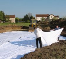 Mise en place du geotextile