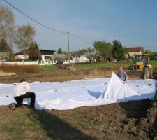Mise en place du géotextile