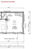 PLAN RDC TERRASSE ET BAIES COULISSANTES PLEIN SUD