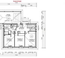 PLAN ÉTAGE AVEC GARAGE ACCOLE COTE NORD