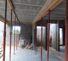 Préparation coulage dalle de l'étage