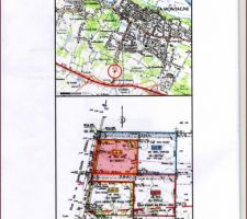 Plan de situation du terrain, avec accord du permis de construire.