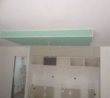 Habillage cuisine en placo faux plafond