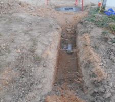 Travaux de raccordement micro station maison et récupération des buses d'évacuation des eaux de pluies sur le devant du terrain