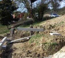 Pose des longrines industrielles en 300X200.