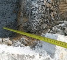 Beton de remplissage epaisseur 30. Profondeur 95 par rapport au niveau 0