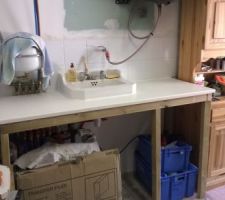 AM&Eacute;NAGEMENT PLAN DE TRAVAIL AVEC EVIER DANS LE GARAGE