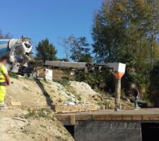 Coulage de la dalle avec camion toupie