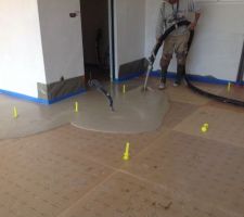 Coulage chape anhydride