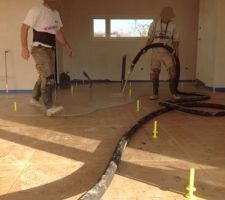 Coulage chape anhydride