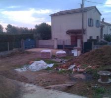2 palettes de ciment pour la dalle du carrelage