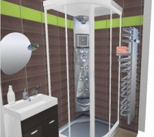 Vue 3D salle d'eau