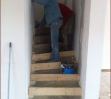 Chape maison avant pose du parquet massif