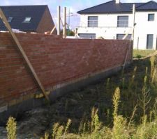 Mur en limite de propriété
Brique DESIMPEL Bijou claire avec joints gris clairs