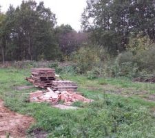 Un petit malin a déposé ses déchets sur le terrain d'à côté.
Ben ouais, pas de gêne pas de plaisir. C'est bien connu