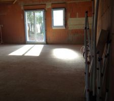 Balayage du chantier avant la venue des plaquistes