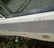 Carrelage marche extérieur baie vitrée