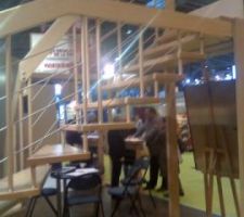 Escalier en bois et inox