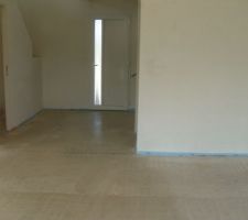 Chape dans hall wc et salon