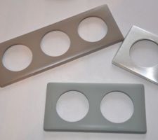 Plaques taupe - aluminium - ciment Legrand Celiane
