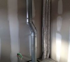 Le conduit du poêle dans la chambre