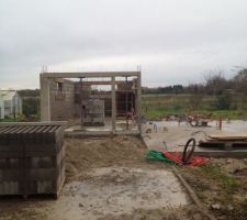 Construction du garage en agglo