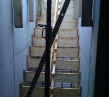 Futur escalier de la cave vu d'en bas