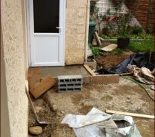 Pour fondation de la terrasse