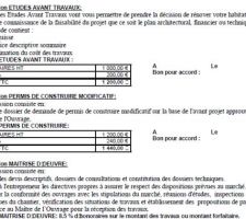 Proposition d'honoraires - maîtrise d'oeuvre