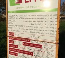 Panneau d'affichage permis de construire