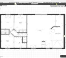 Plan que j'ai fait et qui a servi de base pour l'établissement des plans définitifs pour le permis de construire.