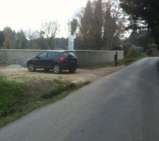 Chaperon sur le mur de clôture