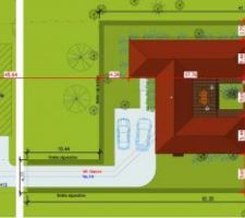 Plan de masse, implantation sur le terrain