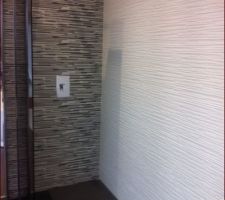 Voici le modèle de carrelage que nous avons bien aimé pour la salle de bain du haut...
On peut voir une dalle de carrelage dans la douche, c est celui que nous souhaitons mettre au sol.