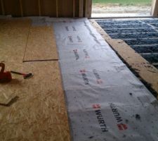 Soufflage laine de coton, frein vapeur et osb